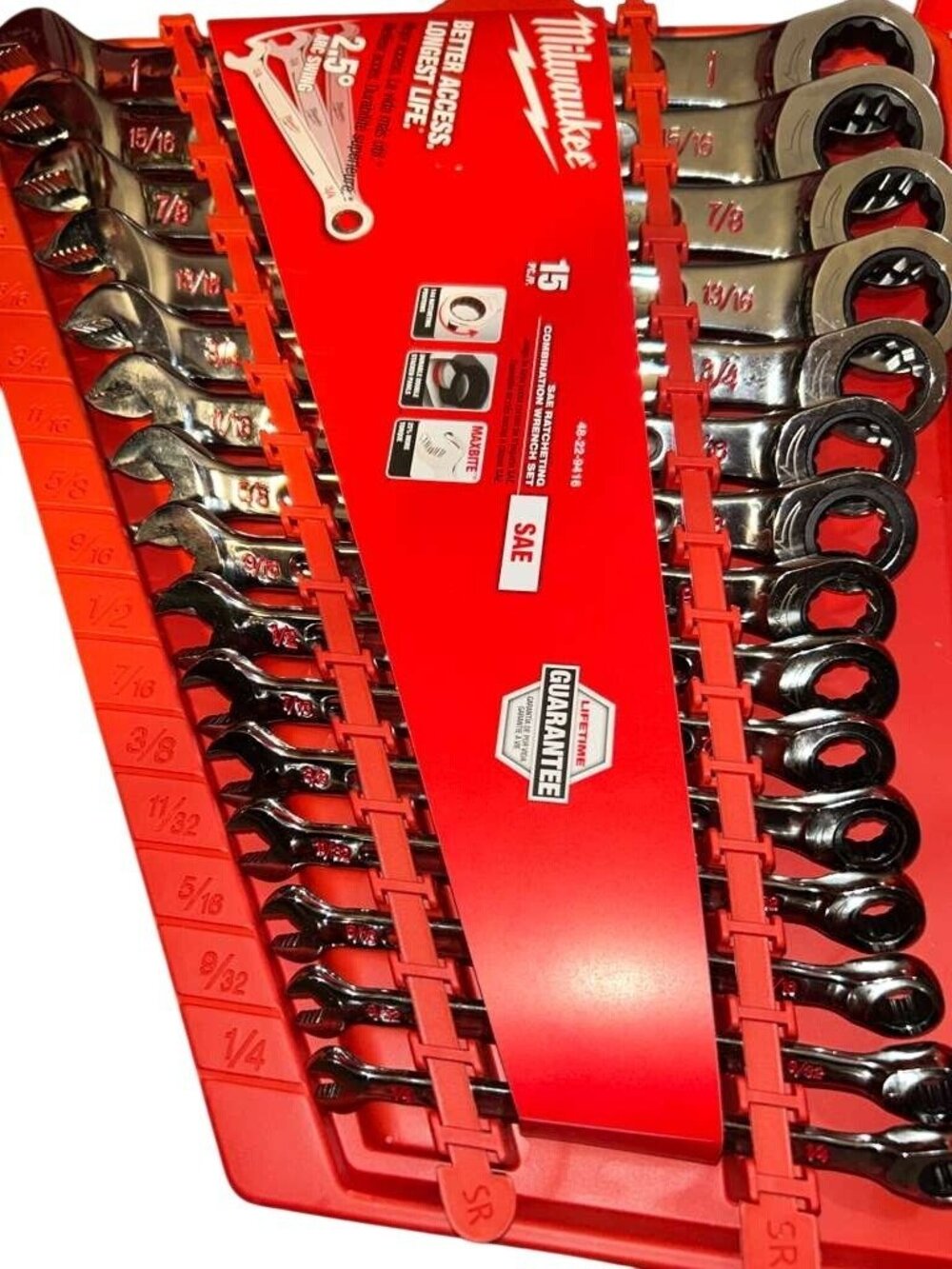 Milwaukee 48-22-9416 15pc Ratcheting Combination Wrench Set - SAE